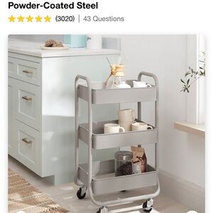 3 tiered metal storage utility cart